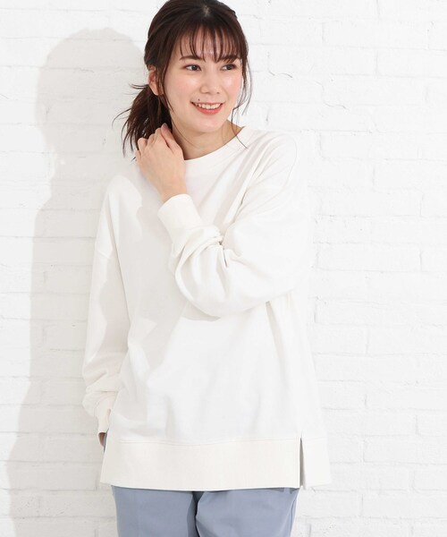 SHOO・LA・RUE(シューラルー)の「◆【USAコットン】サイドスリットスウェット(スウェット・レディース・ブラック/イエロー/ブルー/ナチュラル/ホワイト系/ピンク系・02/03/04)」の2枚目の写真