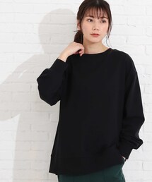 SHOO・LA・RUE | 【M-LL/USAコットン】サイドスリットスウェット(スウェット)