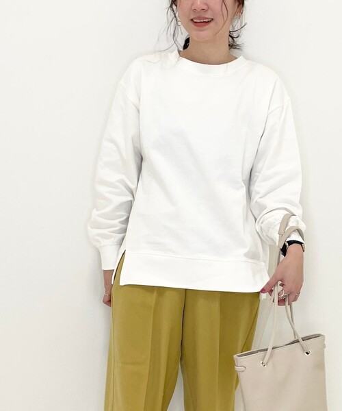 SHOO・LA・RUE(シューラルー)の「◆【USAコットン】サイドスリットスウェット(スウェット・レディース・ブラック/イエロー/ブルー/ナチュラル/ホワイト系/ピンク系・02/03/04)」の8枚目の写真