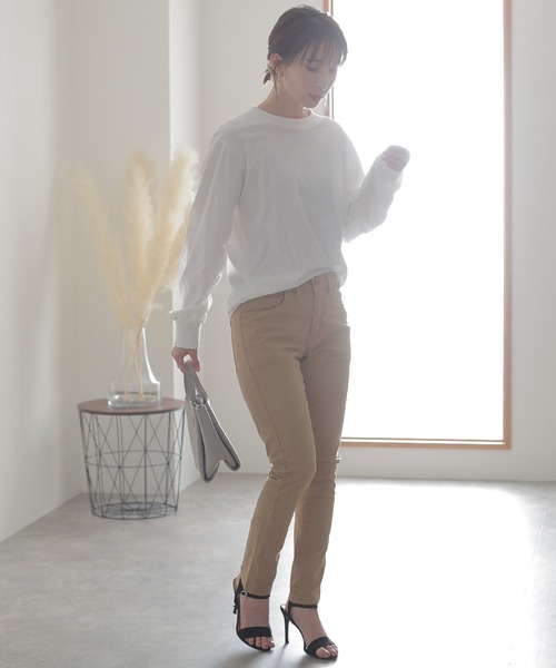 ElegChic(エレグシック)の「フロントジッパーツイルスキニーパンツ(チノパンツ・レディース・チャコールグレー/ブラック/ベージュ/カーキ/ライトベージュ/オフホワイト・3L/4L/L/XL/M)」の13枚目の写真