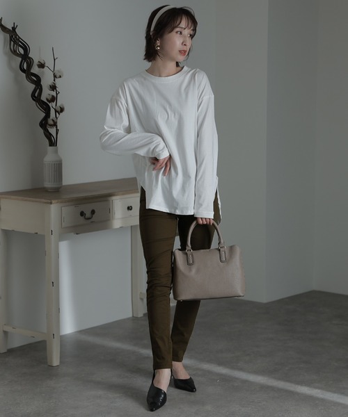 ElegChic(エレグシック)の「フロントジッパーツイルスキニーパンツ(チノパンツ・レディース・チャコールグレー/ブラック/ベージュ/カーキ/ライトベージュ/オフホワイト・3L/4L/L/XL/M)」の17枚目の写真