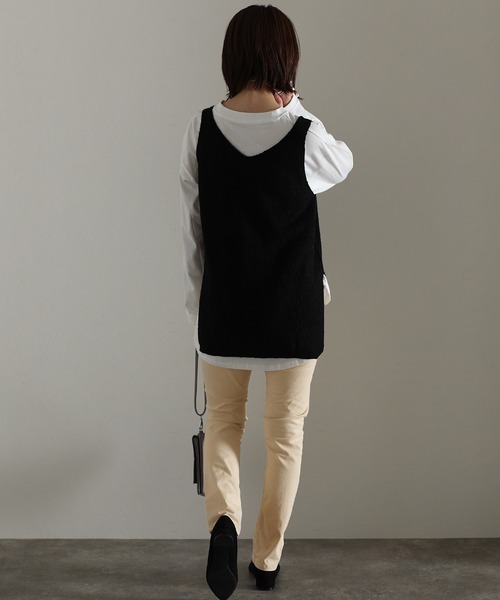 ElegChic(エレグシック)の「フロントジッパーツイルスキニーパンツ(チノパンツ・レディース・チャコールグレー/ブラック/ベージュ/カーキ/ライトベージュ/オフホワイト・3L/4L/L/XL/M)」の20枚目の写真