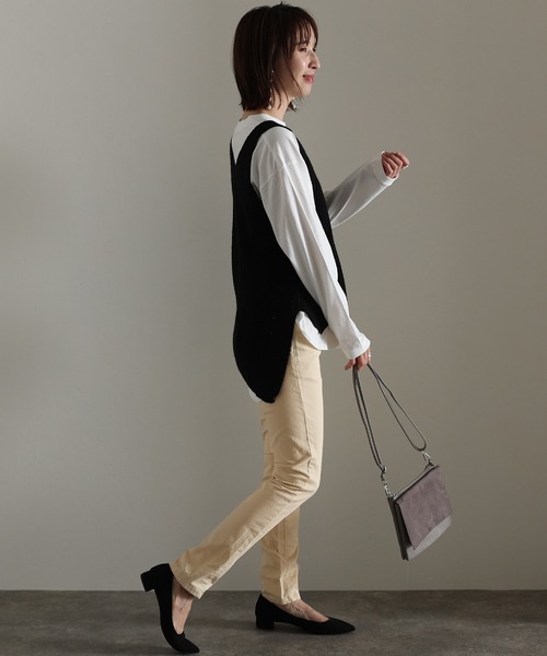 ElegChic(エレグシック)の「フロントジッパーツイルスキニーパンツ(チノパンツ・レディース・チャコールグレー/ブラック/ベージュ/カーキ/ライトベージュ/オフホワイト・3L/4L/L/XL/M)」の21枚目の写真
