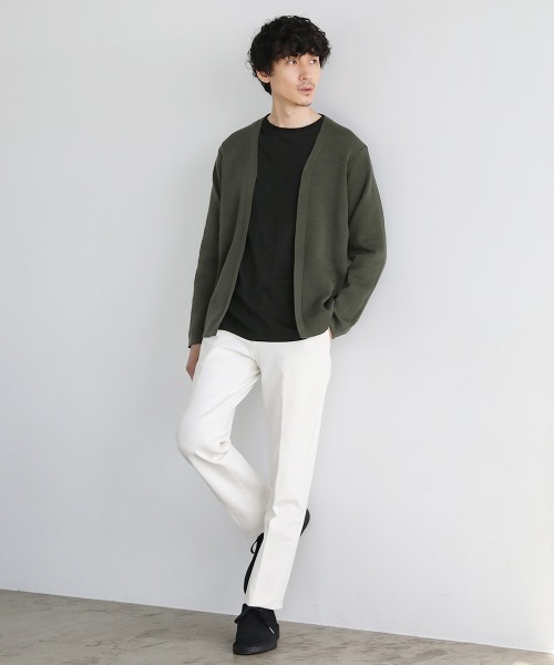 SPU(スプ)の「【洗える】抗菌防臭ミラノリブ編みウォッシャブルボタンレスカーディガン(カーディガン/ボレロ・メンズ・ブラック/ベージュ/ネイビー/サックスブルー/チャコール/オリーブ/モカ/グレー・S/M/L/XL)」の18枚目の写真