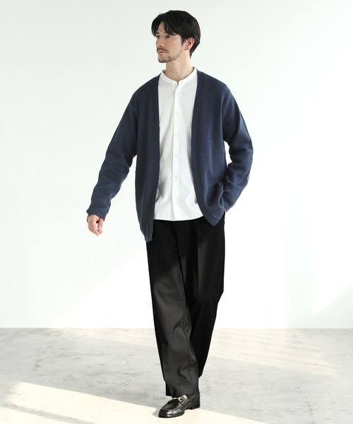 SPU(スプ)の「【洗える】抗菌防臭ミラノリブ編みウォッシャブルボタンレスカーディガン(カーディガン/ボレロ・メンズ・ブラック/ベージュ/ネイビー/サックスブルー/チャコール/オリーブ/モカ/グレー・S/M/L/XL)」の22枚目の写真