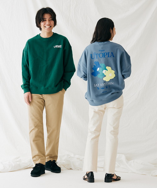 JOURNAL STANDARD（ジャーナルスタンダード）の「【MISHIMA MART/ミシママート】ユートピア クルーネック スウェット（スウェット・メンズ・イエロー/パープル/ホワイト/ブルー系その他/ネイビー/グリーン・MEDIUM/LARGE）」の15枚目の写真