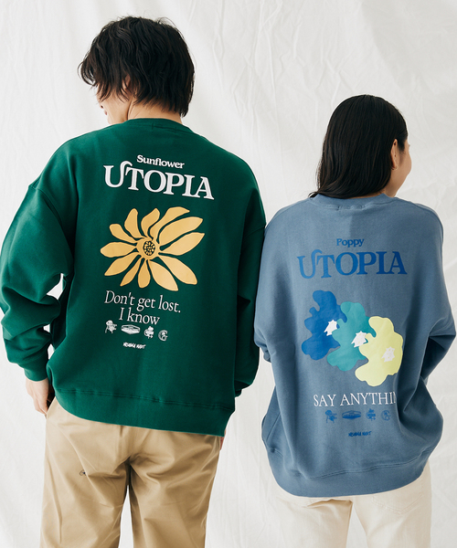 JOURNAL STANDARD（ジャーナルスタンダード）の「【MISHIMA MART/ミシママート】ユートピア クルーネック スウェット（スウェット・メンズ・イエロー/パープル/ホワイト/ブルー系その他/ネイビー/グリーン・MEDIUM/LARGE）」の17枚目の写真