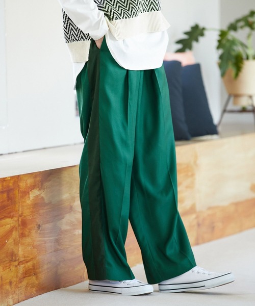 GLOBAL WORK（グローバルワーク）の「ドロストイージーストレートパンツ/261994（その他パンツ・レディース・ブラック/グリーン/その他・FREE）」の8枚目の写真