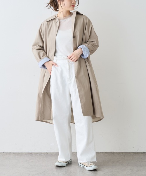 PUAL CE CIN（ピュアルセシン）の「綿ナイロンステンカラーコート（ステンカラーコート・レディース・ベージュ/グレー/ライトベージュ・FREE）」の8枚目の写真