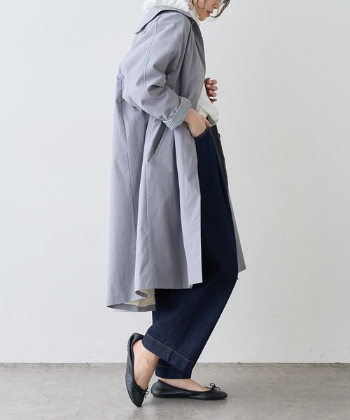 PUAL CE CIN（ピュアルセシン）の「綿ナイロンステンカラーコート（ステンカラーコート・レディース・ベージュ/グレー/ライトベージュ・FREE）」の9枚目の写真