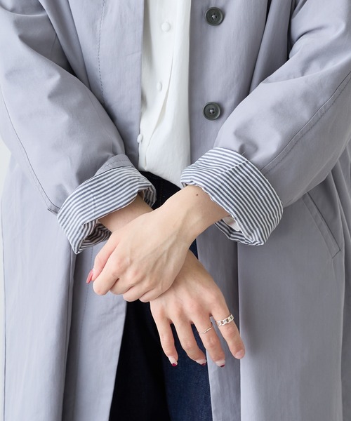 PUAL CE CIN（ピュアルセシン）の「綿ナイロンステンカラーコート（ステンカラーコート・レディース・ベージュ/グレー/ライトベージュ・FREE）」の5枚目の写真