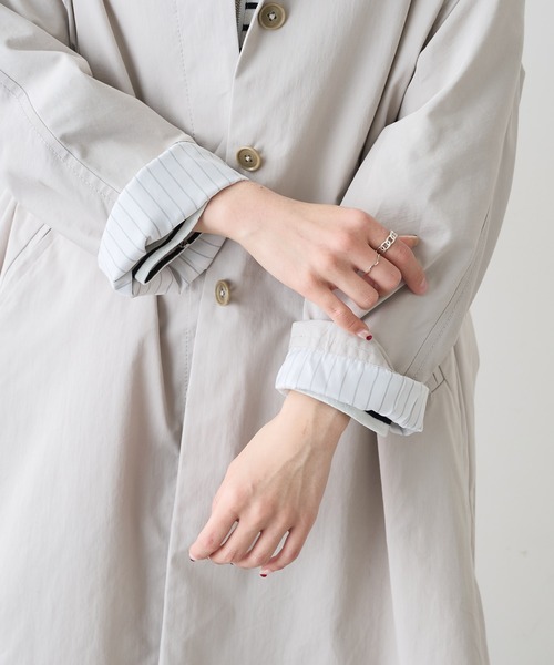 PUAL CE CIN（ピュアルセシン）の「綿ナイロンステンカラーコート（ステンカラーコート・レディース・ベージュ/グレー/ライトベージュ・FREE）」の6枚目の写真