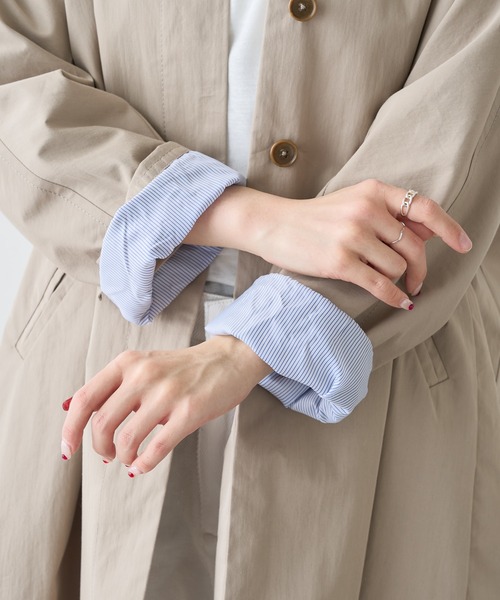 PUAL CE CIN（ピュアルセシン）の「綿ナイロンステンカラーコート（ステンカラーコート・レディース・ベージュ/グレー/ライトベージュ・FREE）」の11枚目の写真