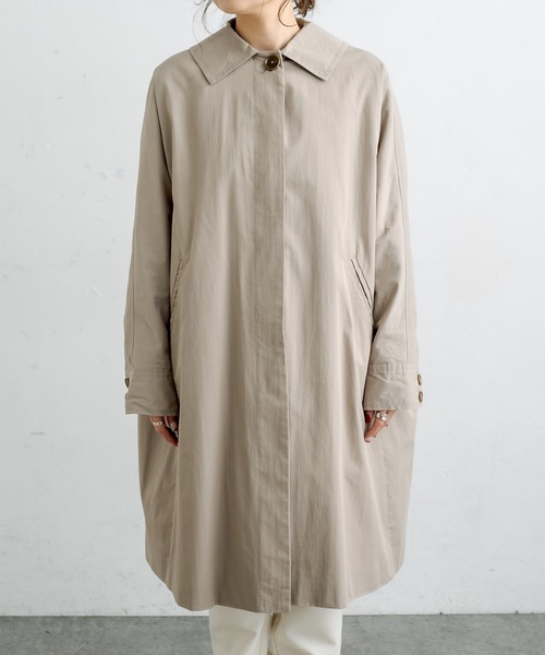 PUAL CE CIN（ピュアルセシン）の「綿ナイロンステンカラーコート（ステンカラーコート・レディース・ベージュ/グレー/ライトベージュ・FREE）」の16枚目の写真