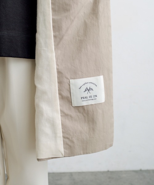 PUAL CE CIN（ピュアルセシン）の「綿ナイロンステンカラーコート（ステンカラーコート・レディース・ベージュ/グレー/ライトベージュ・FREE）」の21枚目の写真