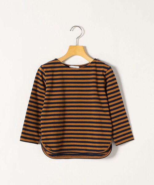 SHIPS any(シップス エニィ)の「SHIPS any: ラウンドヘム ボーダー 八分袖 Tシャツ<KIDS>◇(Tシャツ/カットソー・キッズ・ブラウン/ブルー/レッド・S(110-120)/M(125-135)/L(140-150))」の5枚目の写真