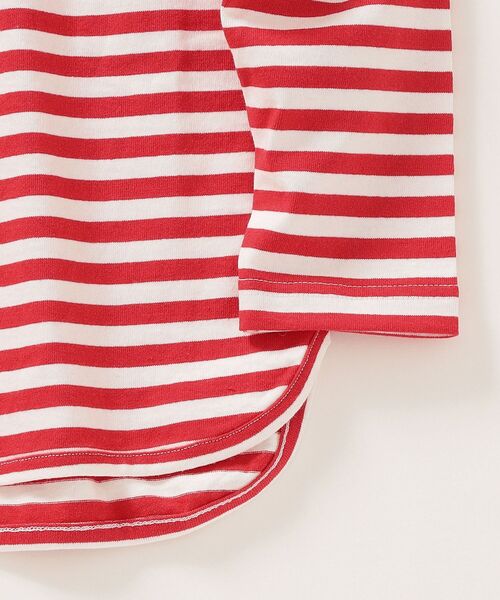 SHIPS any(シップス エニィ)の「SHIPS any: ラウンドヘム ボーダー 八分袖 Tシャツ<KIDS>◇(Tシャツ/カットソー・キッズ・ブラウン/ブルー/レッド・S(110-120)/M(125-135)/L(140-150))」の12枚目の写真