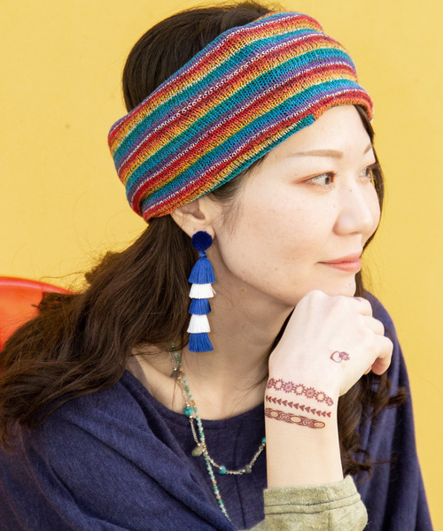 チャイハネ（チャイハネ）の「【チャイハネ】マジカルWAYキャップ（ニットキャップ/ビーニー・メンズ・ブルー/オレンジ/パープル/ターコイズブルー/ホワイト/ブラック/ピンク/スカイブルー/レインボー/ブラウン/レッド系その他/グリーン系その他・FREE）」の12枚目の写真