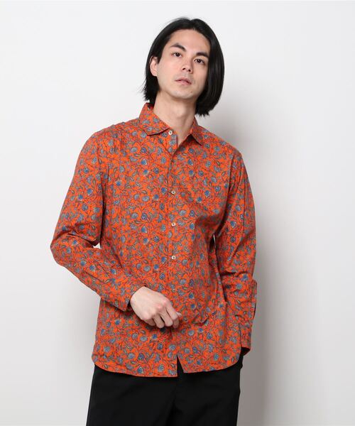 美品✨エストネーション ホリゾンタルカラー リネン100 Sサイズ 花柄 ESTNATION（エストネーション）の「ESTNATION / ボタニカル