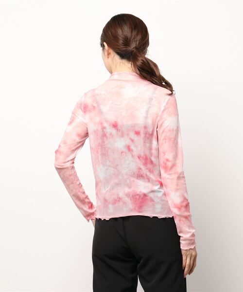 acro（アクロ）の「タイダイプリントシアーハイネックトップス/AC1329（シャツ/ブラウス・レディース・ピンク/グリーン/ブルー・ﾌﾘ-）」の5枚目の写真