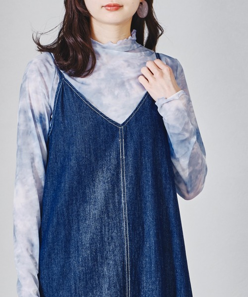 acro（アクロ）の「タイダイプリントシアーハイネックトップス/AC1329（シャツ/ブラウス・レディース・ピンク/グリーン/ブルー・ﾌﾘ-）」の8枚目の写真