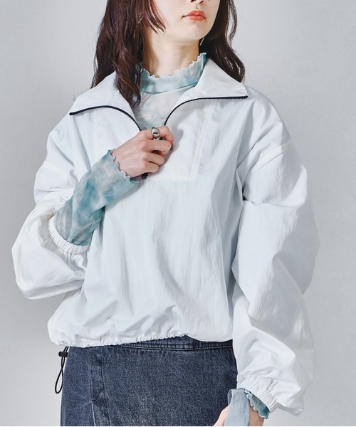 acro（アクロ）の「タイダイプリントシアーハイネックトップス/AC1329（シャツ/ブラウス・レディース・ピンク/グリーン/ブルー・ﾌﾘ-）」の6枚目の写真