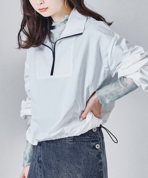 acro（アクロ）の「タイダイプリントシアーハイネックトップス/AC1329（シャツ/ブラウス・レディース・ピンク/グリーン/ブルー・ﾌﾘ-）」の7枚目の写真