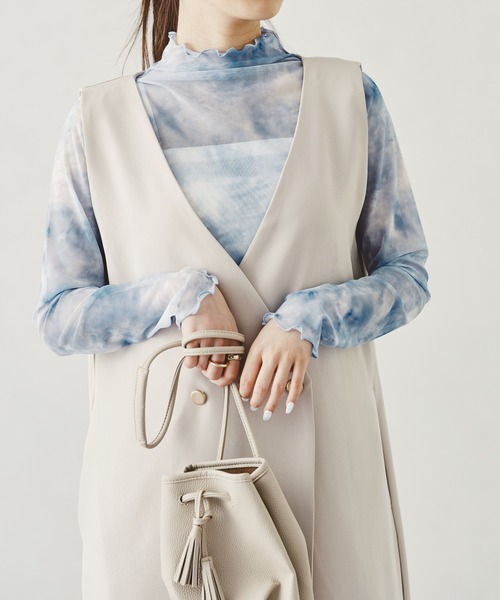 acro（アクロ）の「タイダイプリントシアーハイネックトップス/AC1329（シャツ/ブラウス・レディース・ピンク/グリーン/ブルー・ﾌﾘ-）」の19枚目の写真