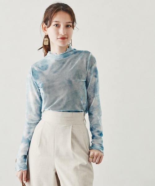 acro（アクロ）の「タイダイプリントシアーハイネックトップス/AC1329（シャツ/ブラウス・レディース・ピンク/グリーン/ブルー・ﾌﾘ-）」の15枚目の写真