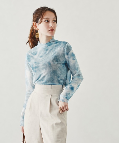 acro（アクロ）の「タイダイプリントシアーハイネックトップス/AC1329（シャツ/ブラウス・レディース・ピンク/グリーン/ブルー・ﾌﾘ-）」の16枚目の写真