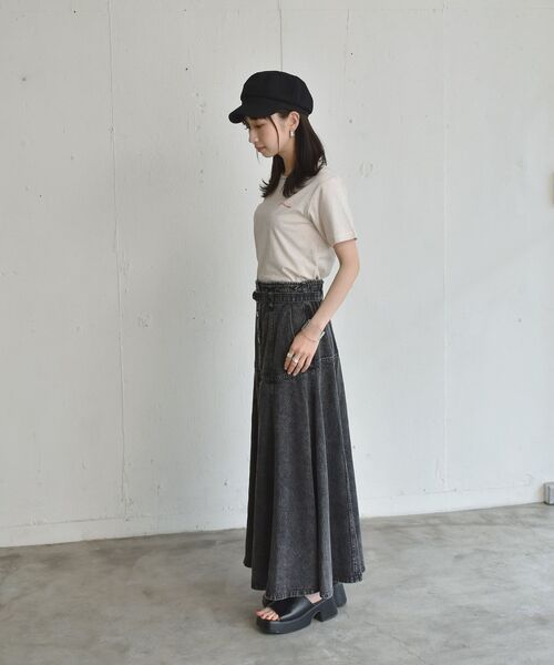 RETRO GIRL(レトロガール)の「ベルト付デニムフレアスカート(デニムスカート・レディース・ブラック/オフホワイト/ケミカルウォッシュ・FREE)」の22枚目の写真