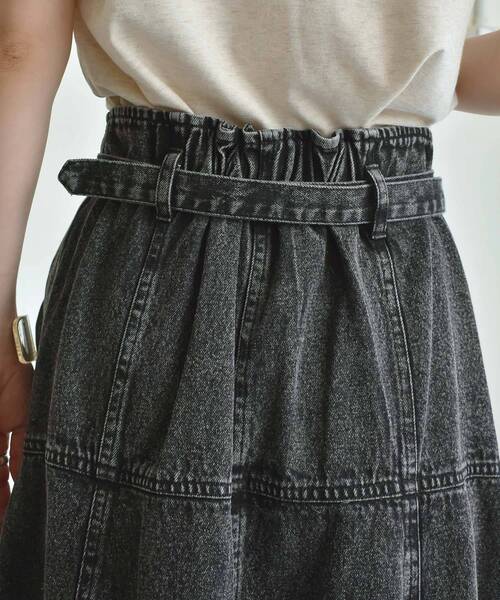 RETRO GIRL（レトロガール）の「ベルト付デニムフレアスカート（デニム