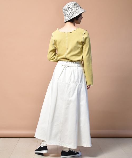 RETRO GIRL(レトロガール)の「ベルト付デニムフレアスカート(デニムスカート・レディース・ブラック/オフホワイト/ケミカルウォッシュ・FREE)」の9枚目の写真