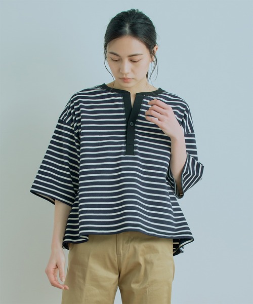 tシャツ 「KHA:KI / カーキ」W/TEN HENLY NECK TOP レディース 楽天市場】【50%OFF】kha:ki カーキ コットン 天竺 7分袖