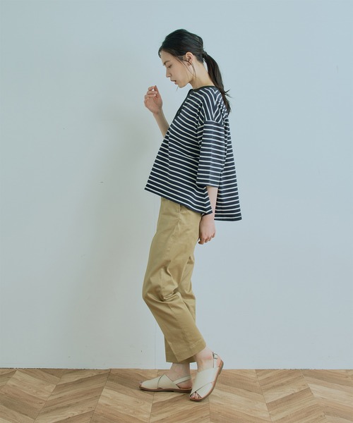 tシャツ 「KHA:KI / カーキ」W/TEN HENLY NECK TOP レディース kha:ki tシャツ 「KHA:KI / カーキ」 サイドスリットホッケー