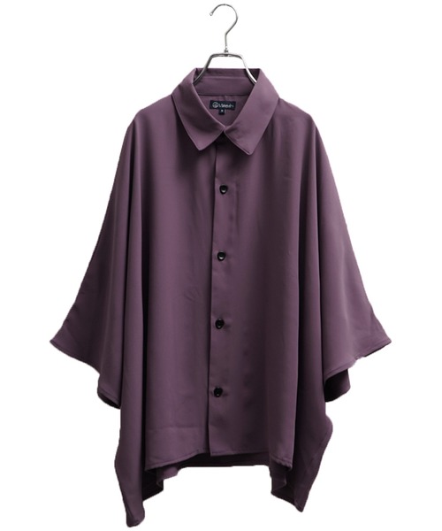 MinoriTY(マイノリティ)の「【MinoriTY】ルーズシルエットドルマンスリーブ半袖シャツ 5分袖シャツ レギュラーカラーシャツ メンズ 無地 秋服 夏服(シャツ/ブラウス・メンズ・グレー/パープル/ブラック/ブラウン/グリーン/ブルー・S/M/L)」の14枚目の写真