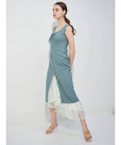 MERCURYDUO（マーキュリーデュオ）の「楊柳シフォンティアードグラデスカート（スカート・レディース・グリーン/ピンク・MEDIUM/SMALL）」の19枚目の写真