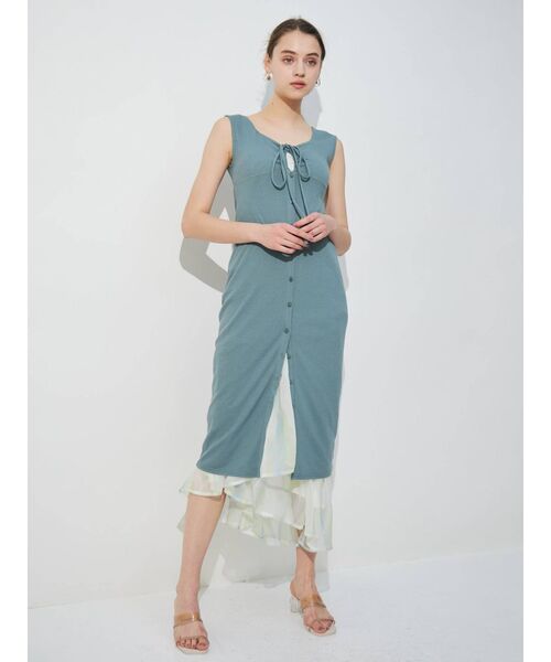 MERCURYDUO（マーキュリーデュオ）の「楊柳シフォンティアードグラデスカート（スカート・レディース・グリーン/ピンク・MEDIUM/SMALL）」の18枚目の写真