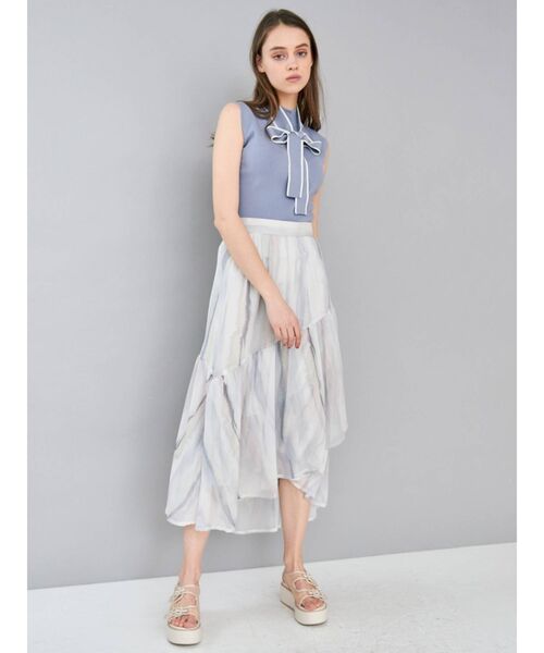 MERCURYDUO（マーキュリーデュオ）の「楊柳シフォンティアードグラデスカート（スカート・レディース・グリーン/ピンク・MEDIUM/SMALL）」の14枚目の写真