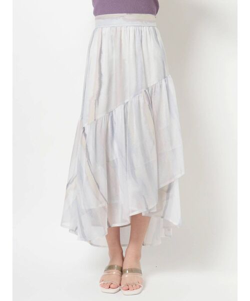 MERCURYDUO（マーキュリーデュオ）の「楊柳シフォンティアードグラデスカート（スカート・レディース・グリーン/ピンク・MEDIUM/SMALL）」の9枚目の写真