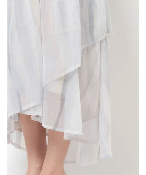 MERCURYDUO（マーキュリーデュオ）の「楊柳シフォンティアードグラデスカート（スカート・レディース・グリーン/ピンク・MEDIUM/SMALL）」の4枚目の写真