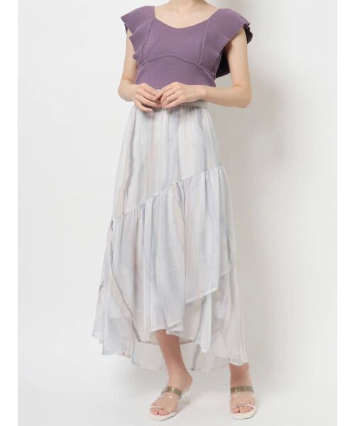 MERCURYDUO 楊柳シフォンティアードグラデスカート 楊柳シフォンティアードグラデスカート[品番：MKSW0044053
