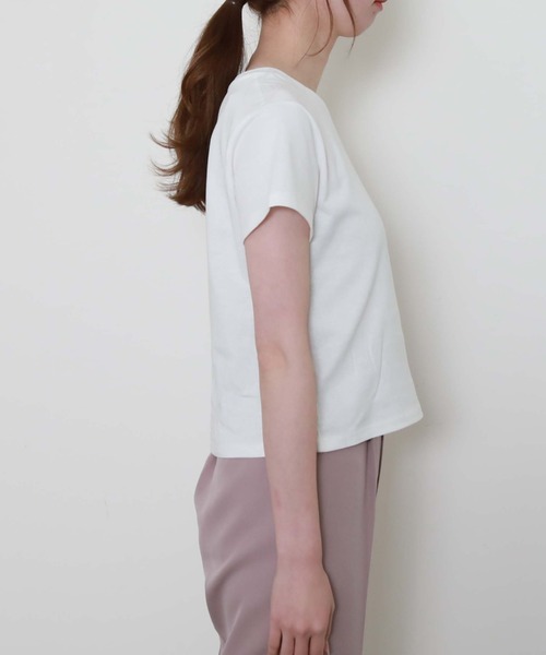 archives（アルシーヴ）の「刺繍チビＴｅｅ（Tシャツ/カットソー・レディース・ブラック/オフホワイト/ピンク/ミント/モカ・MEDIUM）」の21枚目の写真