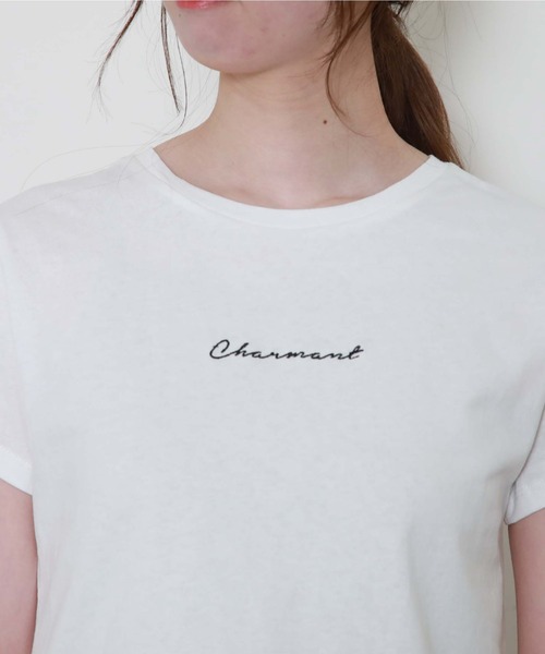 archives（アルシーヴ）の「刺繍チビＴｅｅ（Tシャツ/カットソー・レディース・ブラック/オフホワイト/ピンク/ミント/モカ・MEDIUM）」の19枚目の写真