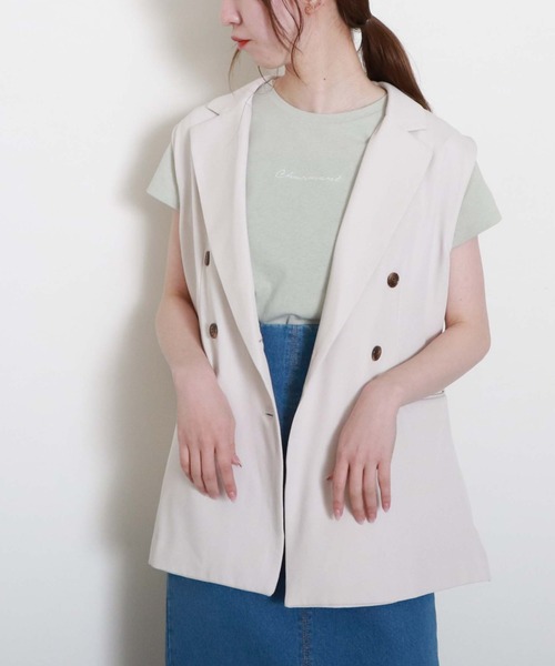 archives（アルシーヴ）の「刺繍チビＴｅｅ（Tシャツ/カットソー・レディース・ブラック/オフホワイト/ピンク/ミント/モカ・MEDIUM）」の15枚目の写真