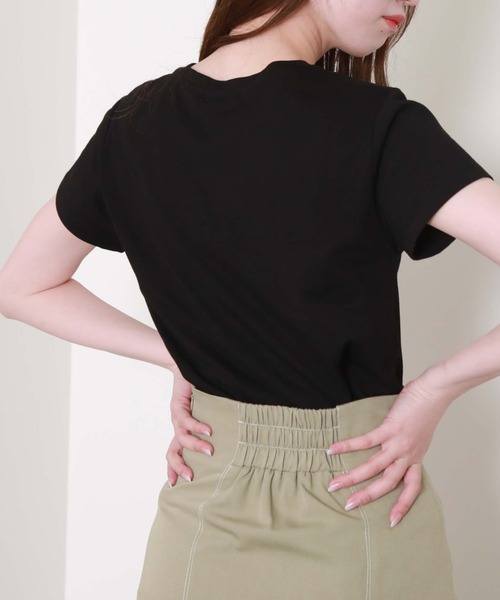 archives（アルシーヴ）の「刺繍チビＴｅｅ（Tシャツ/カットソー・レディース・ブラック/オフホワイト/ピンク/ミント/モカ・MEDIUM）」の12枚目の写真