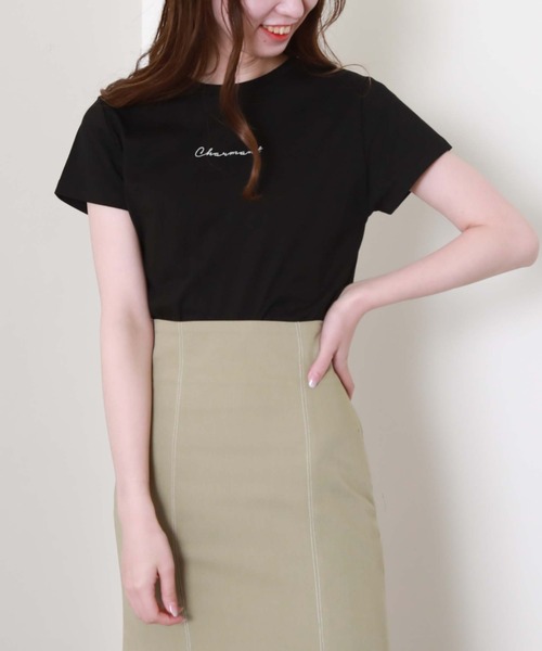 archives（アルシーヴ）の「刺繍チビＴｅｅ（Tシャツ/カットソー・レディース・ブラック/オフホワイト/ピンク/ミント/モカ・MEDIUM）」の11枚目の写真