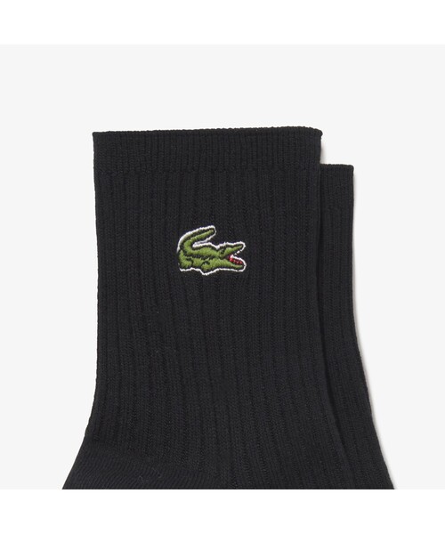 LACOSTE(ラコステ)の「クロックエンブレムプレーンショートソックス 22cm-24cm(ソックス/靴下・レディース・ホワイト/ブラック/ネイビー/グレー/ライトブルー・24.0cm)」の7枚目の写真