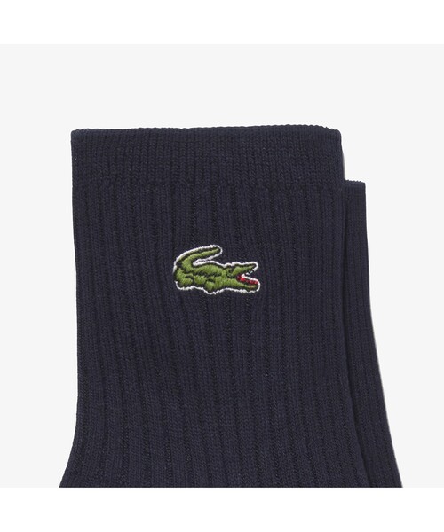 LACOSTE(ラコステ)の「クロックエンブレムプレーンショートソックス 22cm-24cm(ソックス/靴下・レディース・ホワイト/ブラック/ネイビー/グレー/ライトブルー・24.0cm)」の9枚目の写真