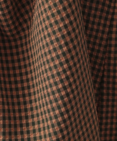 LOWRYS FARM（ローリーズファーム）の「チェックバルーンスリーブワンピース　276161（ワンピース・レディース・ブラック/グリーン/オレンジ/イエロー/ネイビー/ブラウン・FREE）」の16枚目の写真